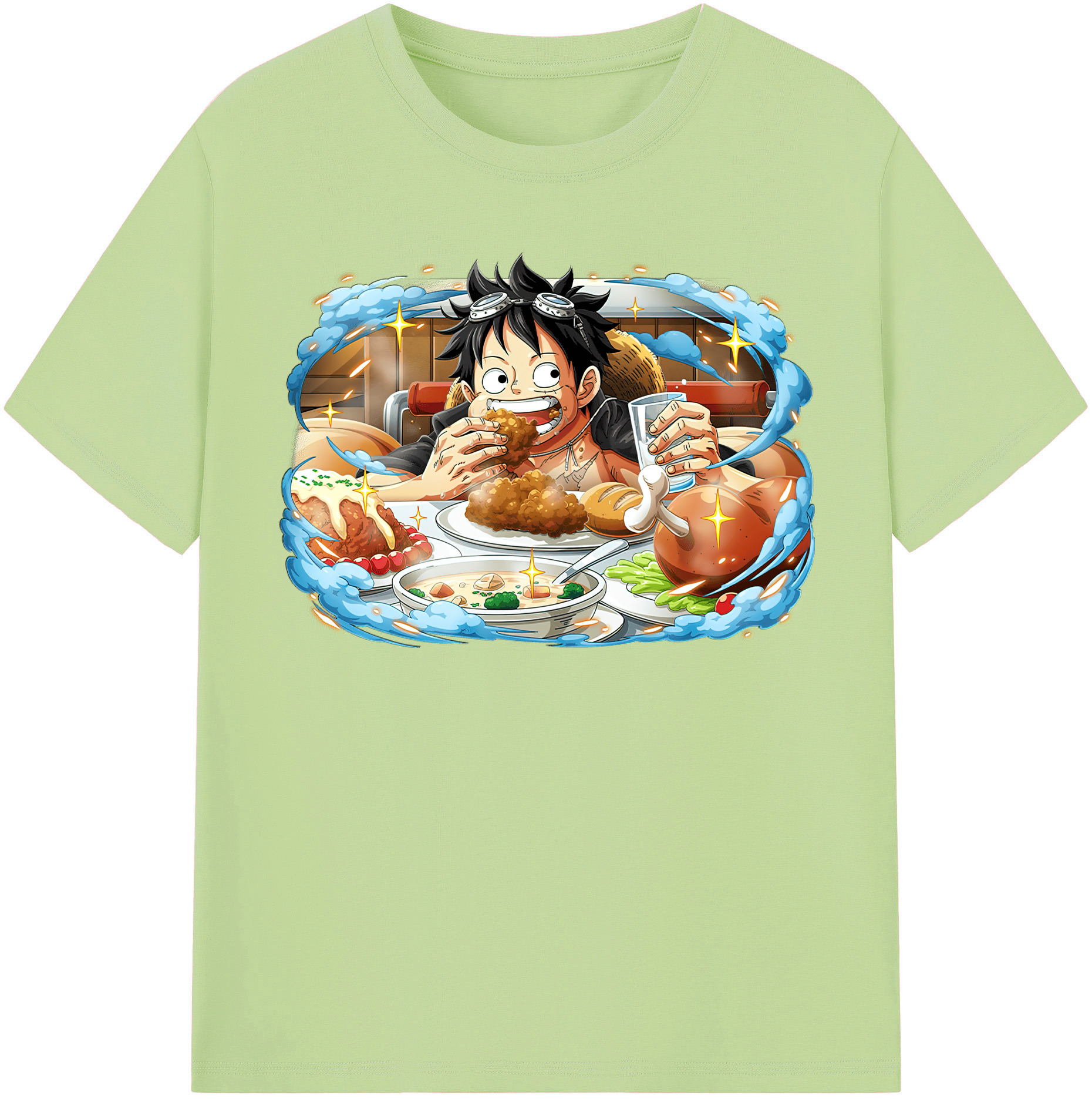 ワンピース モンキー・D・ルフィ ONE PIECE Monkey D. Luffy 綿100％半袖Tシャツ（フロントプリント）